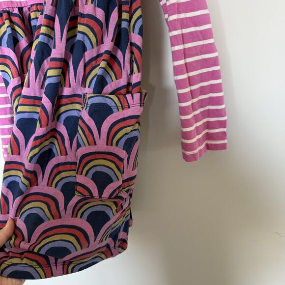 Hanna Andersson Dress Girls Size 10 Colorful Spring Striped Rainbow Pockets - Picture 4 of 6